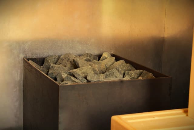 Sauna stones and burner